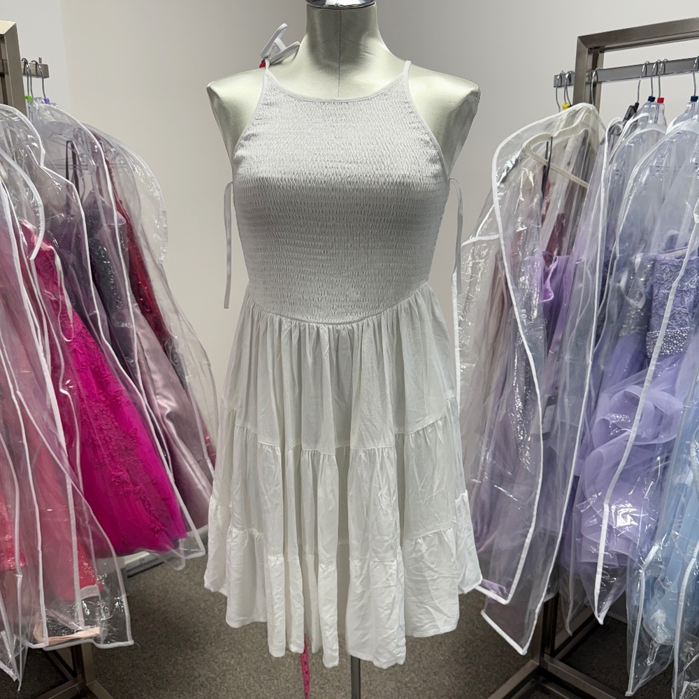 NWT She and Sky Halter Neck White Sundress